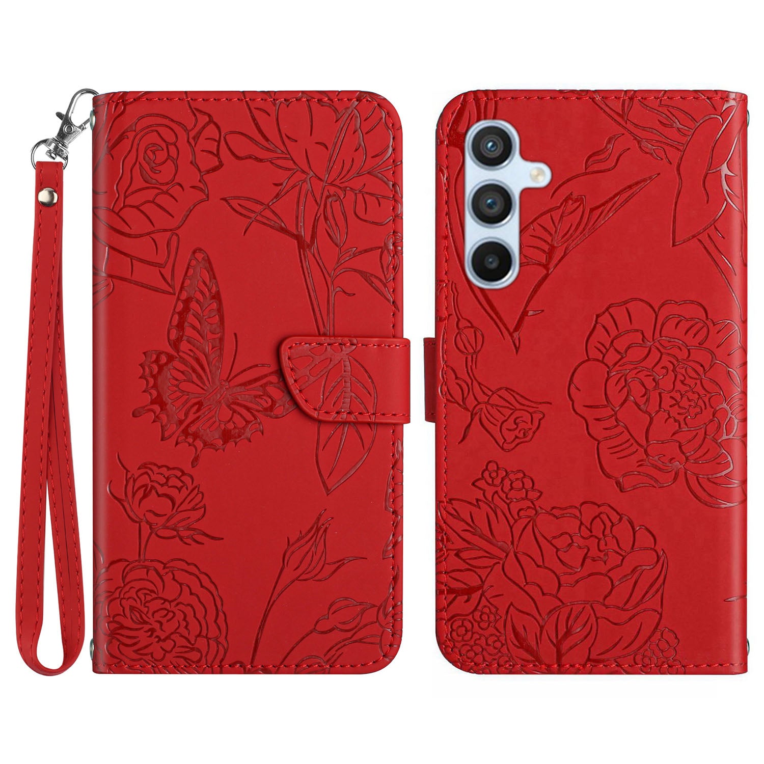 HT03 Anti-fall Phone Case For Samsung Galaxy A24 4G Imprinted Butterfly Flowers Flip Leather Cover Stand HT03 Anti-fall Phone Case For Samsung Galaxy A24 4G Imprinted Butterfly Flowers Flip Leather Cover Stand